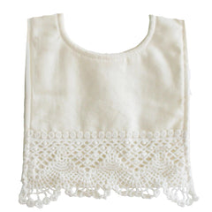 Erin Bib Ivory Linen Crochet Lace