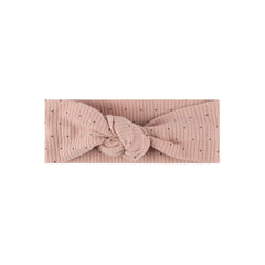 Ely's & Co Pink Black Pindot Ribbed Knot Headband