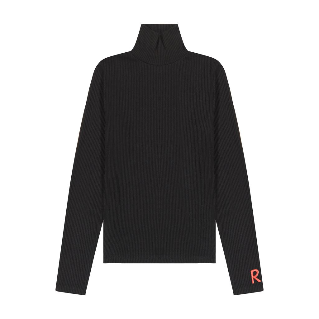 Retro Kid Black Ruby Ribbed Turtleneck