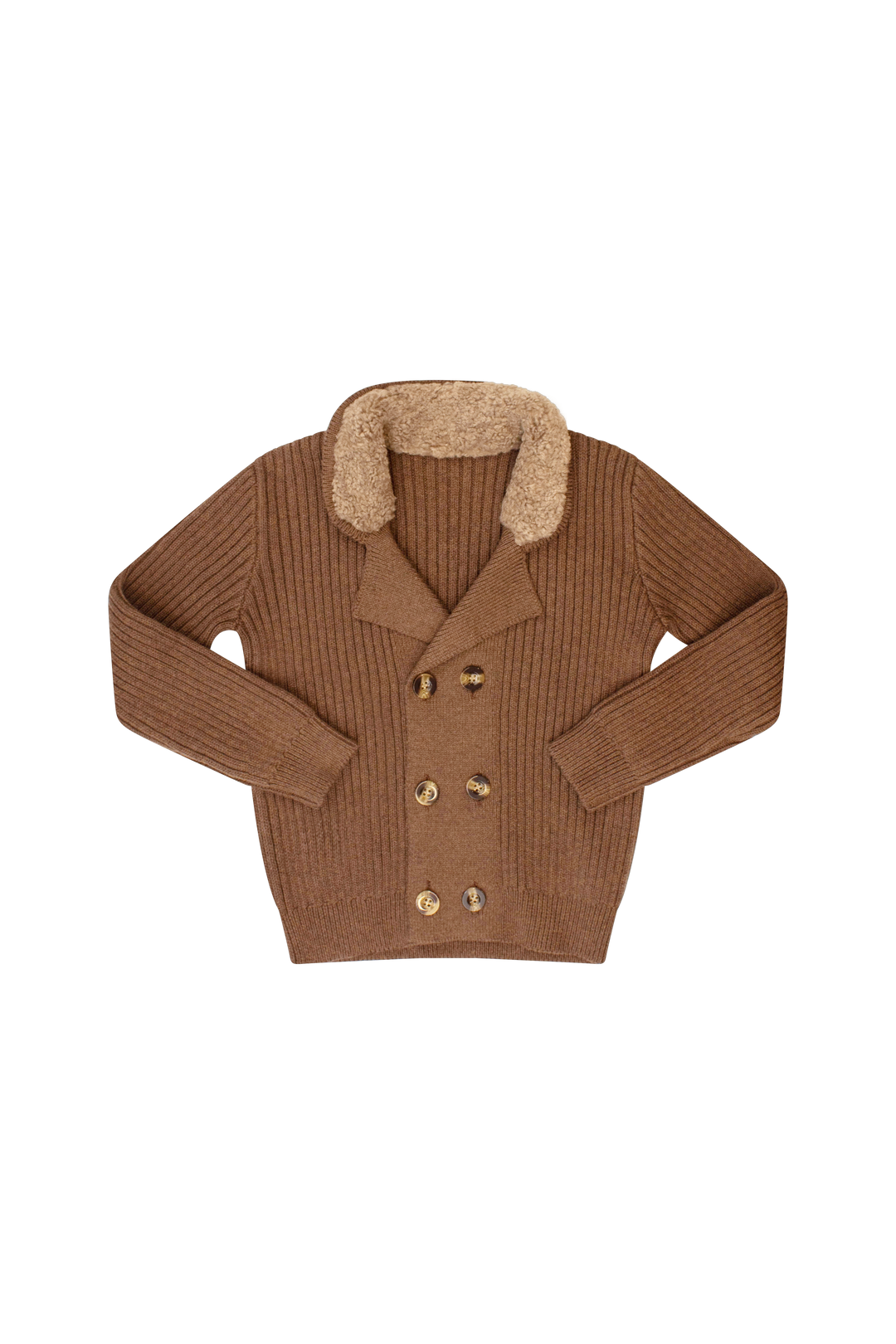 Kipp Coffee Shearling Collar Sweater