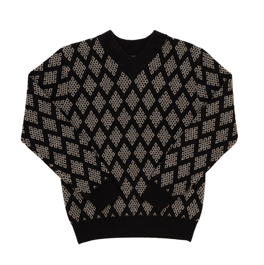 Kipp Charcoal Pattern V-Neck Sweater | Modern Comfort