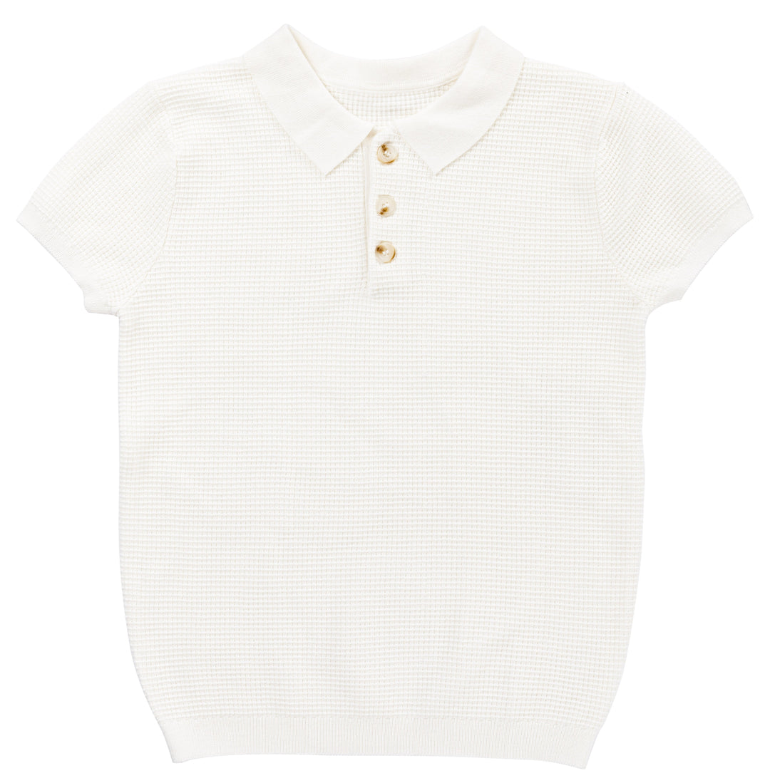 Klai White Waffle Knit Sweater