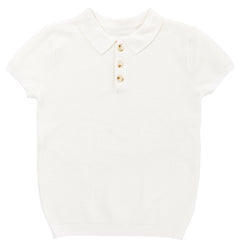 Klai White Waffle Knit Sweater
