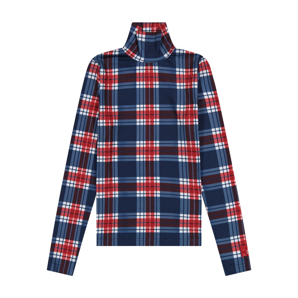 Retro Kid Margo Bamboo Printed Plaid Turtleneck