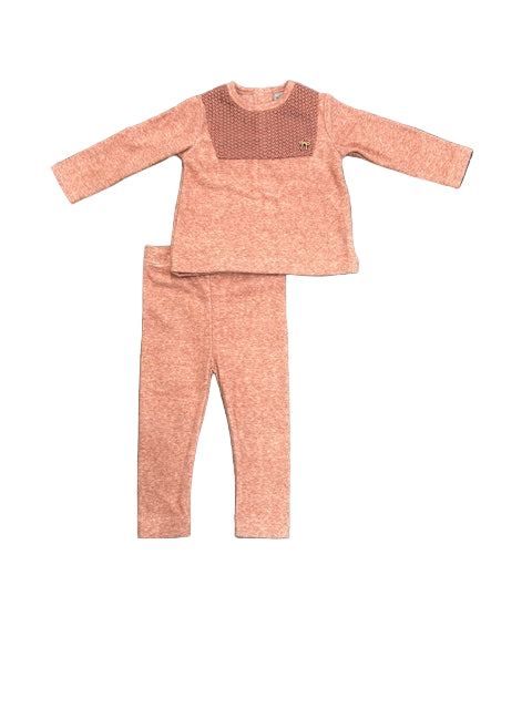 Little Lux Knit Bib 2pc + Gold Bow