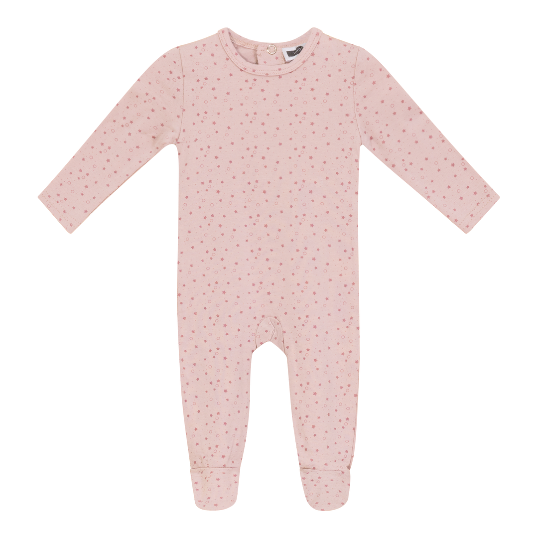 Whipped Cocoa Pink Star Print Modal Footie