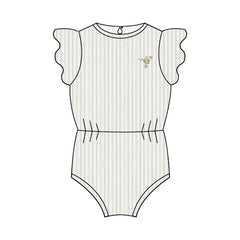 Elys & Co Embroidered Ginkgo Ivory/Blush Romper