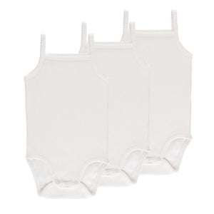 Ely's & Co 3 Pack Ribbed Strap Undershirt Ivory Scallop