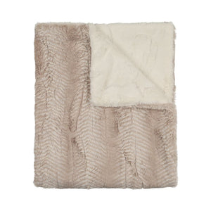 Peluche Bebe – Feather Beige & Natural Fur Blanket
