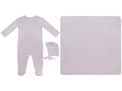 Kipp Baby Pink Bebe Pointelle Footie Hat & Blanket Set