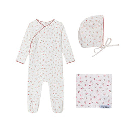 Mini Label – Girls Cream Heart Printed Kimono Set