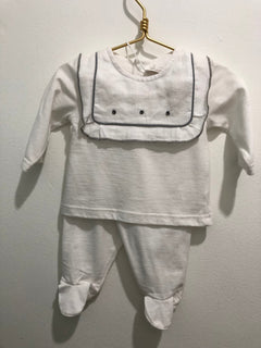 2pc with linen embroidered yoke