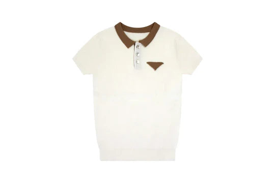 Klai White Rib Collar Sweater