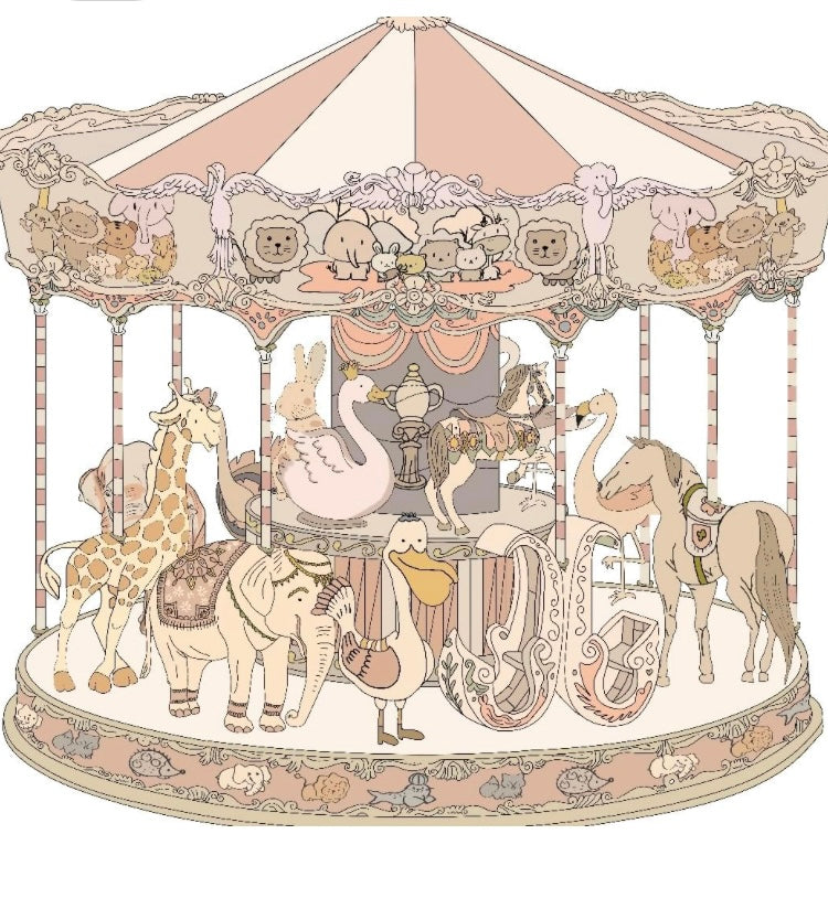 Carousel Soft Baby Muslin Swaddle Blanket