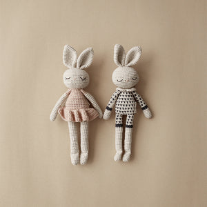 Blue Dots Crochet Bunny Organic Cotton