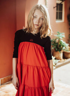 Mini Nod Red Orange Shabbos Maxi Dress