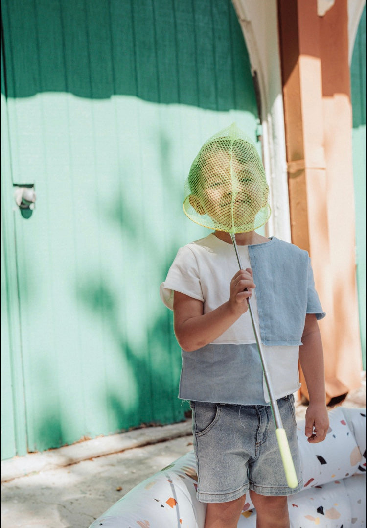 Mini Nod Boys Ivory/Blue Top