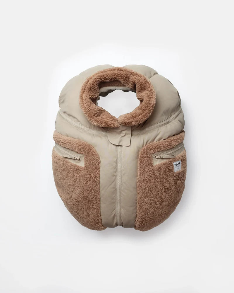 7 AM Car Seat Cocoon - Cappuccino Appliqué