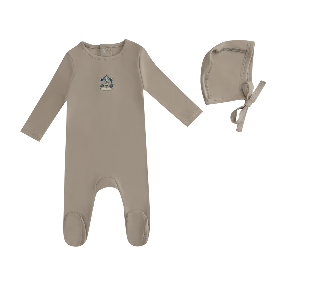Mini Label Boys Tan Mini Merry Footie + Hat