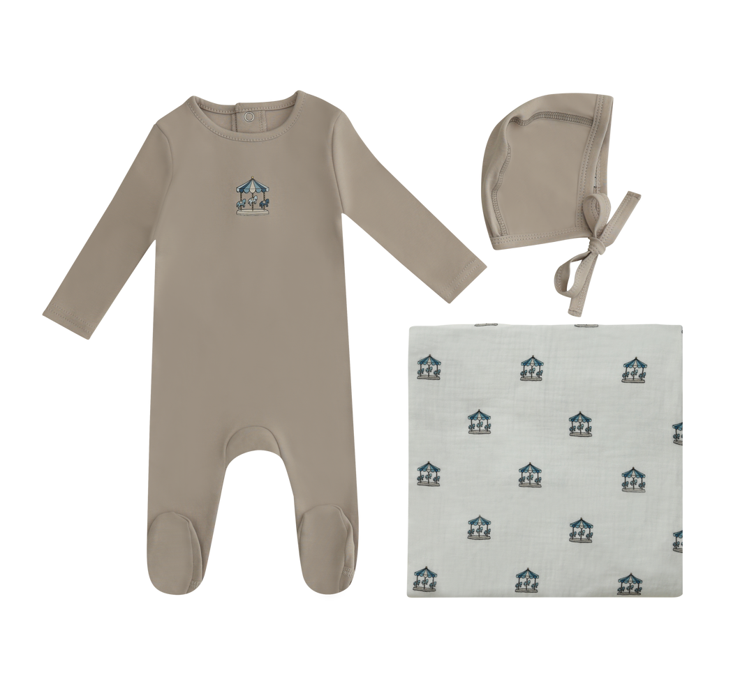 Mini Label Boys Tan Mini Merry Layette Set