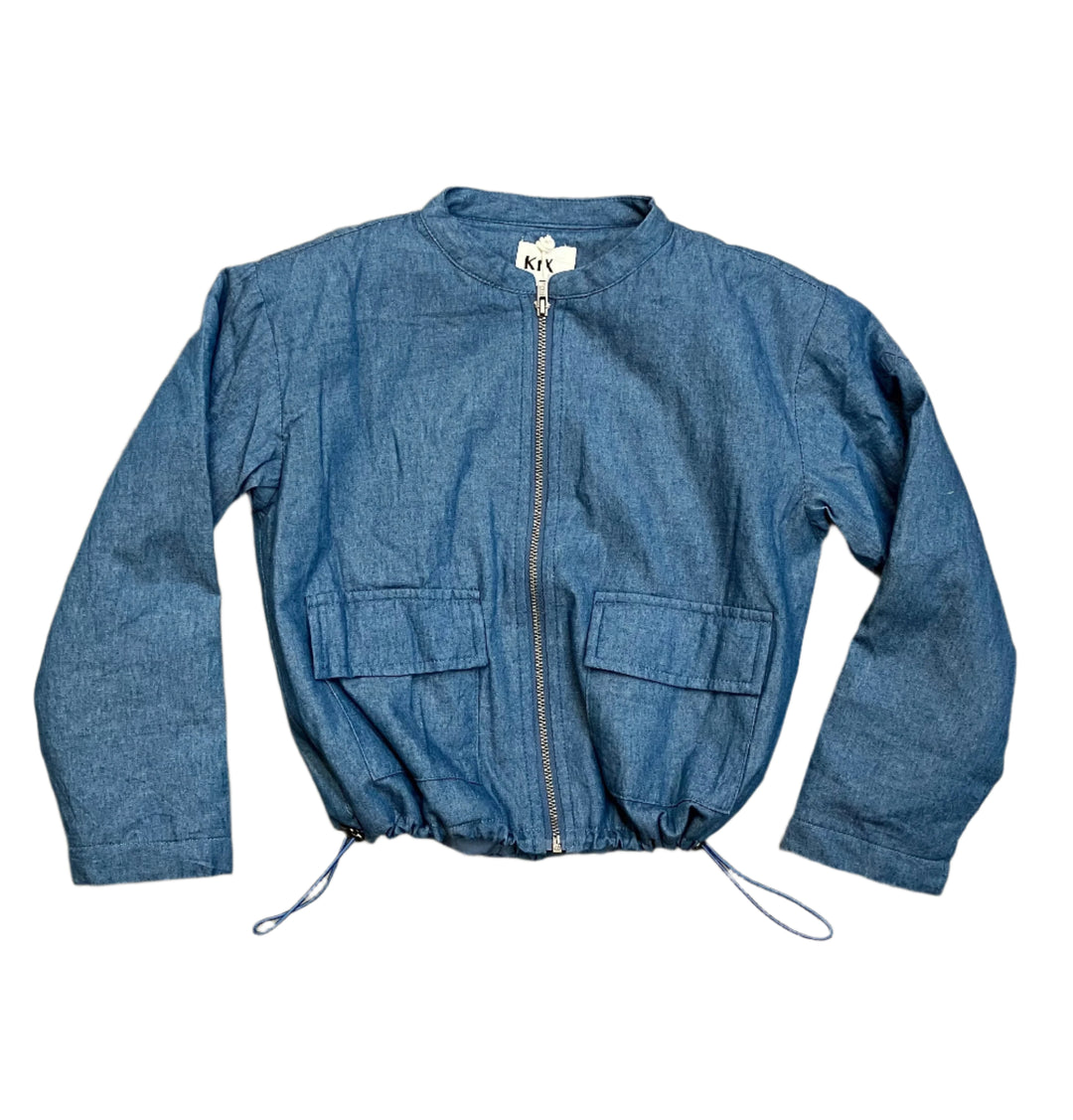 Kix Denim Quilted Bomber Jacket