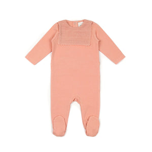 L’oliva Pointelle Yoke Footie + Bonnet