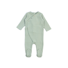 L’oliva Multi Stripe Ribbed Footie + Bonnet