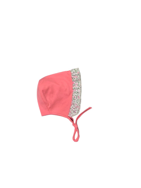 La Macot Coral Floral Trim Footie + Bonnet