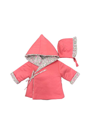 La Mascot Coral Floral Jacket + Bonnet