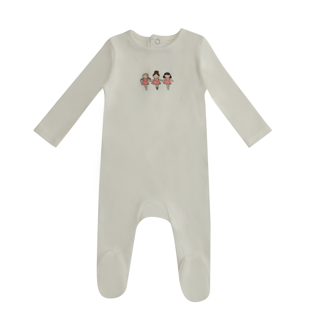 Mini Label Girls White Mini Dancing Dolls Footie