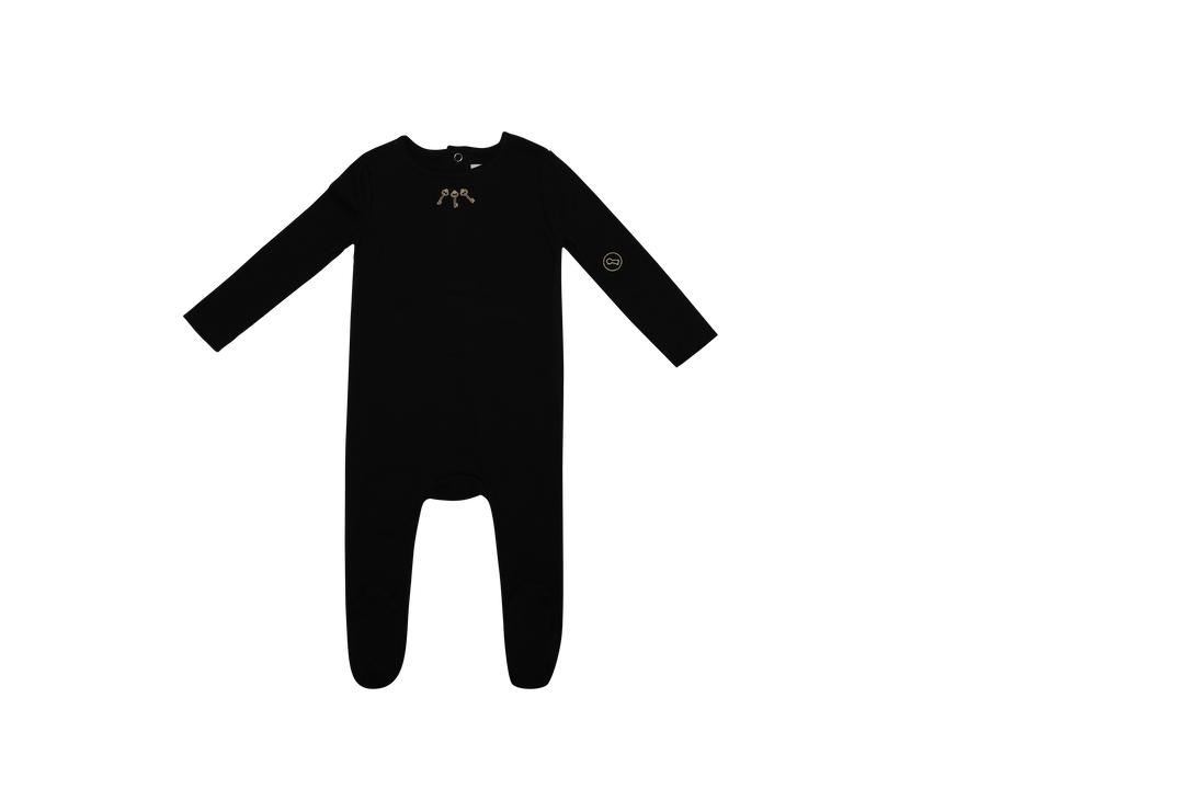 Mini Label Black Boys Mini Embroidered Keys Footie