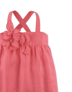 GIRL ANYA DRESS WITH FLORAL APPLIQUE