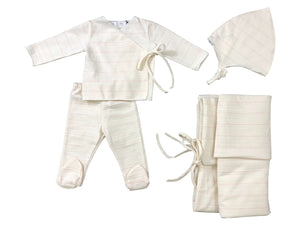 LATTE Baby and Child Stripped Knit Ties Layette Set | Best Baby Shower Gift