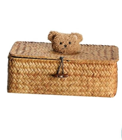 Wicker Gift Box With Teddy Bear