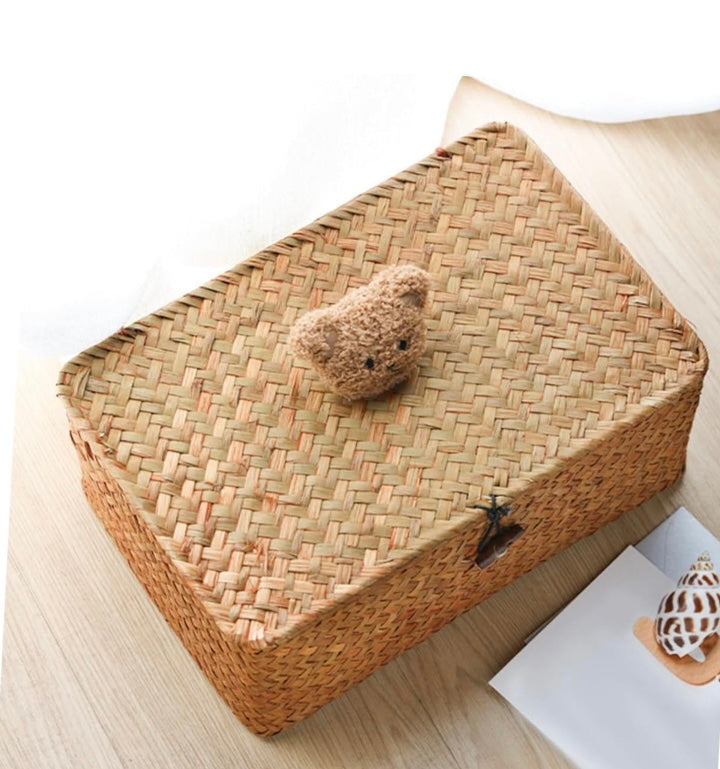 Wicker Gift Box With Teddy Bear