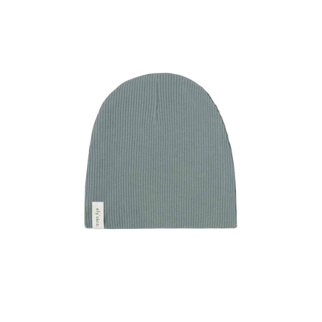 Ely's & Co Ribbed Cotton - Solid Collection — Ocean Blue Beanie