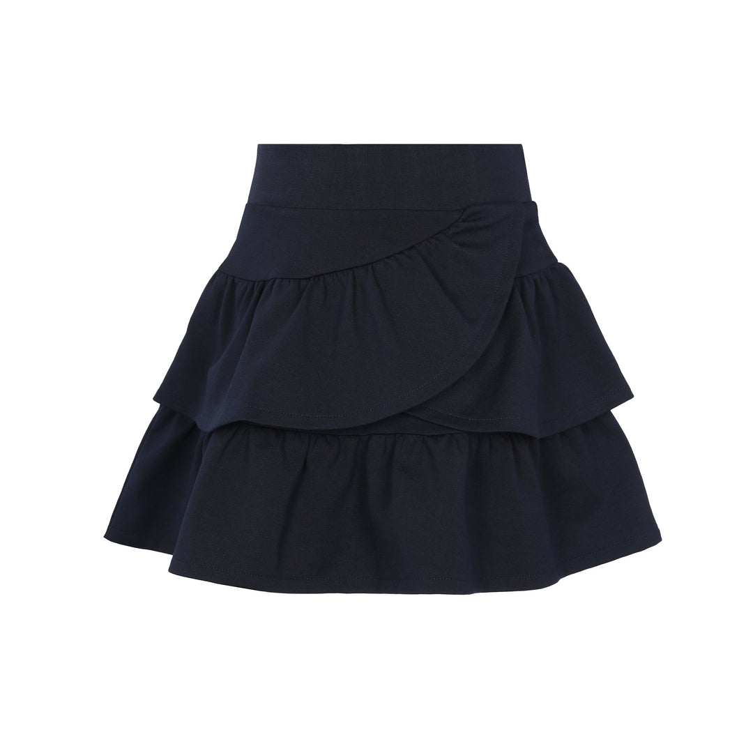Parni Navy Milano Short Ruffled Skirt