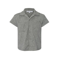 Little Parni - Grey Ribbed Boys Button Down Shirt | K238