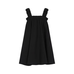 Little Parni - Black Overall Skirt with LP Heart Label | K291