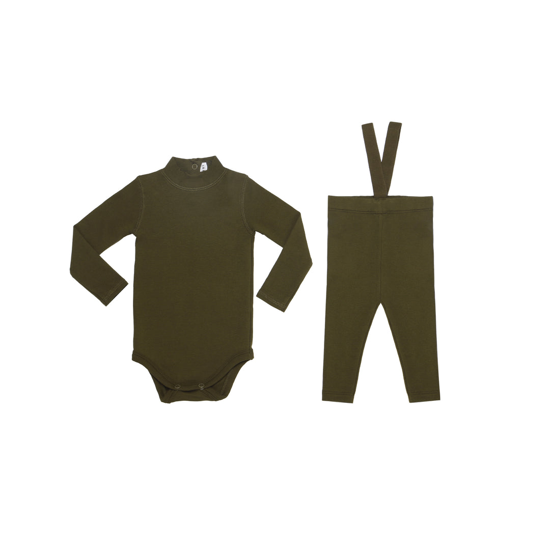 Parni Ribbed Green Suspender Set