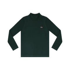 Parni Green Solid Mockneck with Heart Logo