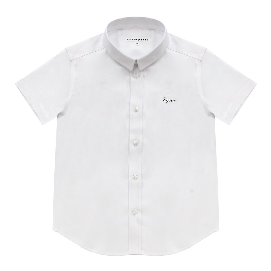 Parni White/Black Boys Short Sleeve Shirt
