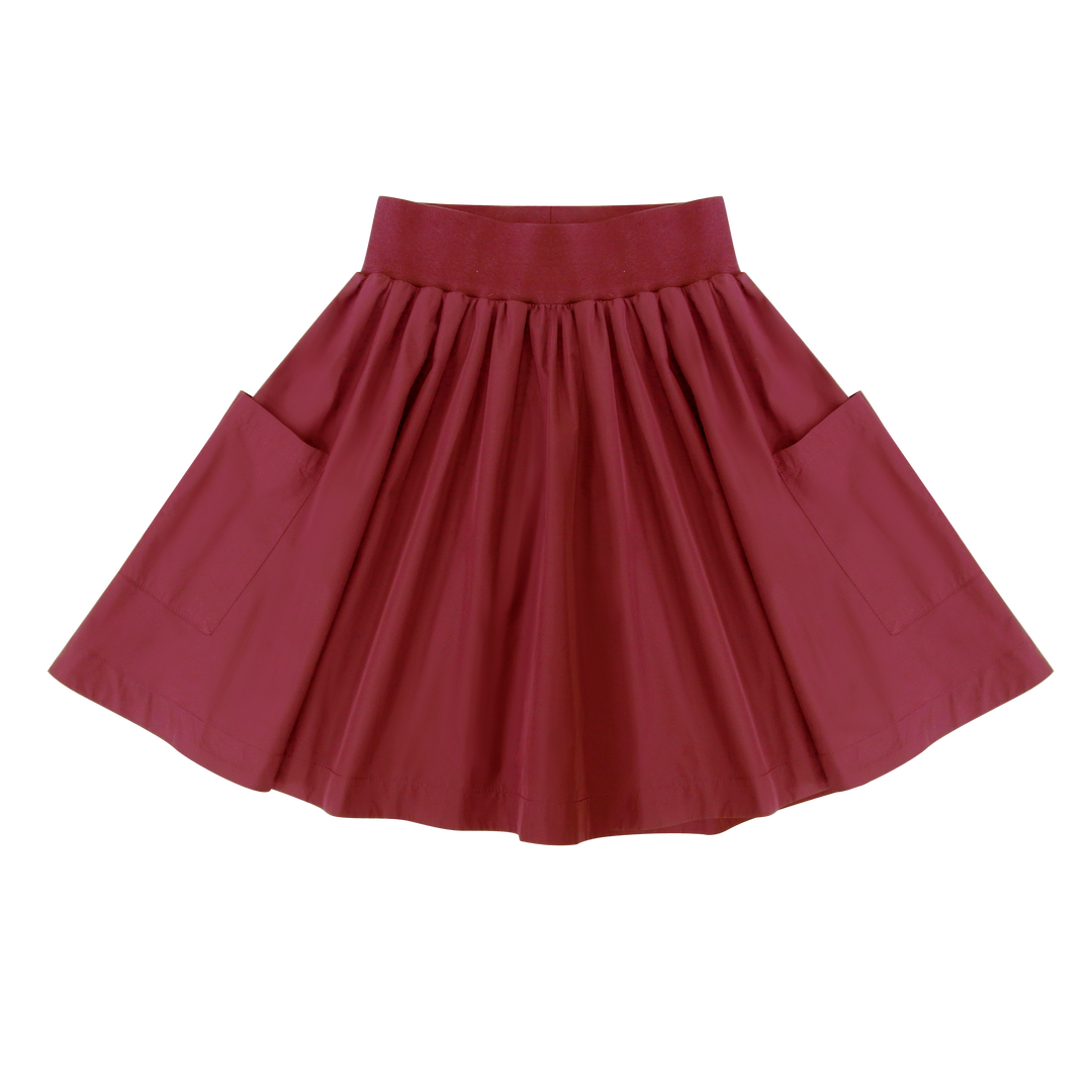 Parni Burgundy Taffeta Skirt