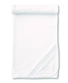 Kissy Kissy White/Light Blue Smocked Blanket
