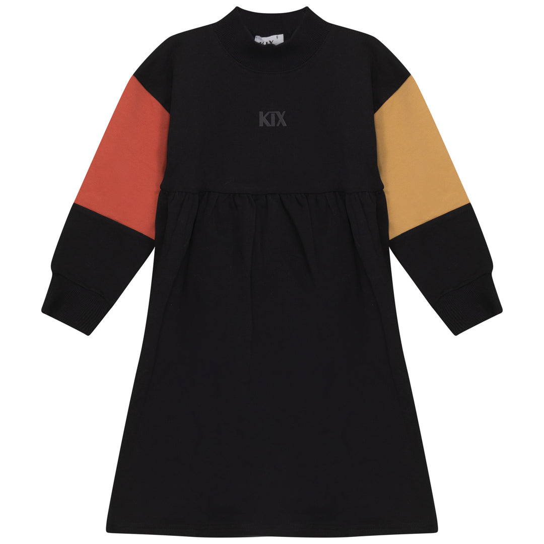 Kix Black/Rust Colorblock High Waisted Dress