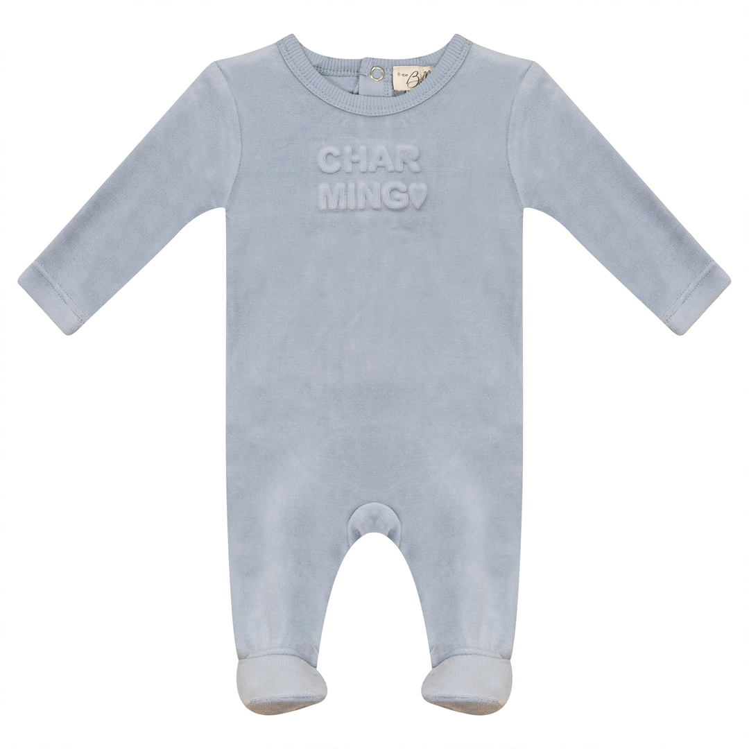 Bebe Bella Blue Bumped Up Print Footie