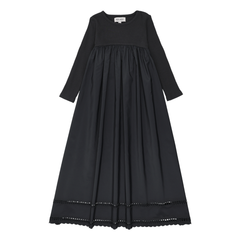 Black dress with long sleeves on a white background