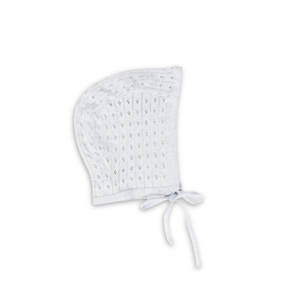 Bebe Jolee Knit Pointelle Tied Bonnet Soft Cotton Baby Bonnet Delicate Pointelle Knit Design