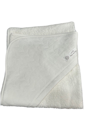 Latte Baby Quilted Hooded Towel white