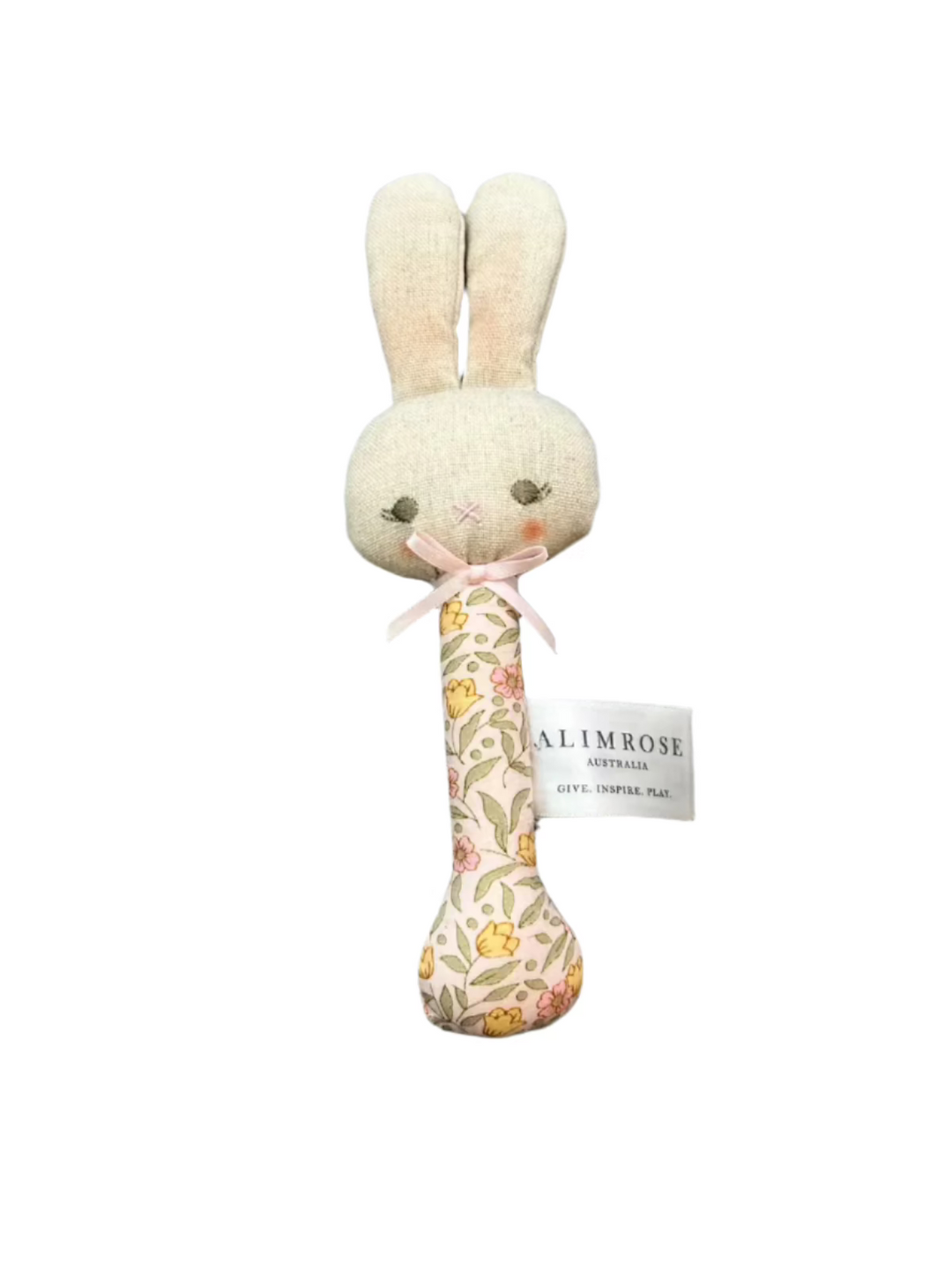 ALIMROSE Bunny Stick Rattle Blossom Lily Pink